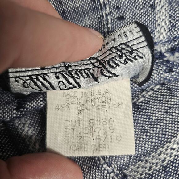 Vintage All That Jazz Women's Blue Pinstriped Crossover Blazer Size Medium y2k - Picture 8 of 10